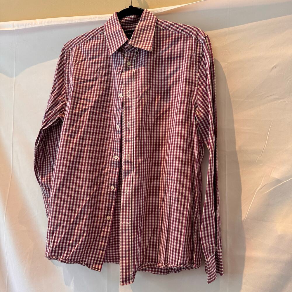 H&M plaid slim fit purple size medium